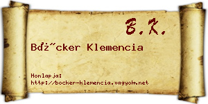 Böcker Klemencia névjegykártya